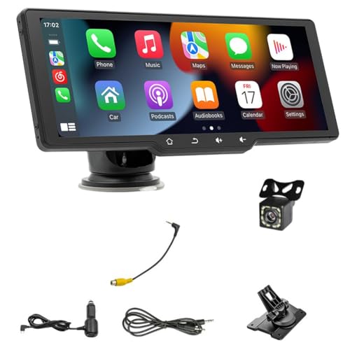 Wrtysully Tragbares Radio-Autoradio mit Rückfahrkamera, Kabellosem CarPlay für die Armaturenbrettmontage und Android Auto-Stereo-Bluetooth, Mirror Link Wrtysully Tragbares Radio-Autoradio mit Rückfahrkamera, Kabellosem CarPlay für die Armaturenbrettmontage und Android Auto-Stereo-Bluetooth, Mirror Link von Wrtysully