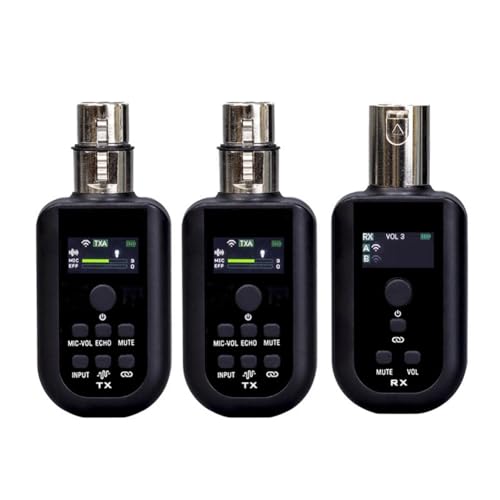 Wrtysully Uhf-Funkmikrofon-Konverter, Kabelloses Mikrofonsystem, Kabelgebundenes Mikrofon zu Kabellosem Audio-Sender-Empfänger von Wrtysully