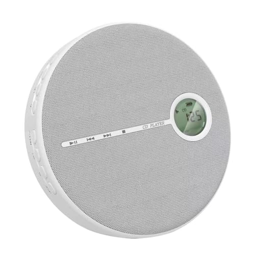 Wrtysully Wiederaufladbarer Bluetooth-CD-Player, Musik-CD-Player für Auto/Reisen, Heim-Audio mit Stereolautsprecher, AUX, USB, Wrtysully Wiederaufladbarer Bluetooth-CD-Player, Musik-CD-Player für Auto/Reisen, Heim-Audio mit Stereolautsprecher, AUX, USB, von Wrtysully