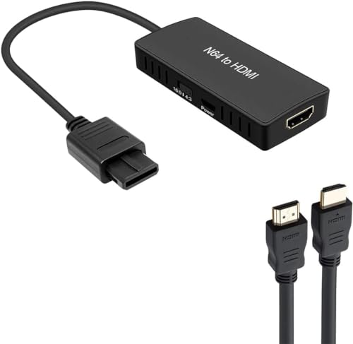 Wrugste N64 zu HDMI Konverter Adapter Unterstützung 16:9/4:3 Konvertierung, HDMI Link Kabel für N64 /SNES/NGC/SFC von Wrugste