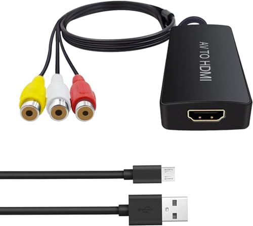 Wrugste RCA auf HDMI Konverter, AV zu HDMI Adapter, Composite zu HDMI, Unterstützung 1080P, PAL/NTSC Kompatibel mit WII/WII U/PS one/PS2/PS3/STB/Xbox/VHS/VCR/Blue-Ray DVD ect. Wrugste RCA auf HDMI Konverter, AV zu HDMI Adapter, Composite zu HDMI, Unterstützung 1080P, PAL/NTSC Kompatibel mit WII/WII U/PS one/PS2/PS3/STB/Xbox/VHS/VCR/Blue-Ray DVD ect. von Wrugste