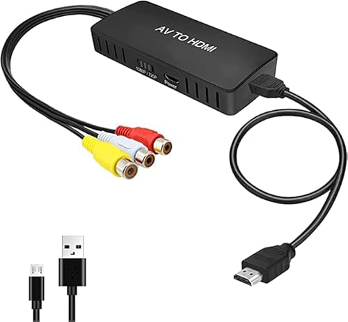 Wrugste RCA zu HDMI Konverter, AV zu HDMI Adapter, Composite Adapter 1080P, PAL/NTSC Kompatibel Mit WII/WII U/PS One/PS2/PS3/STB/Xbox/VHS/VCR/Blue-Ray DVD Wrugste RCA zu HDMI Konverter, AV zu HDMI Adapter, Composite Adapter 1080P, PAL/NTSC Kompatibel Mit WII/WII U/PS One/PS2/PS3/STB/Xbox/VHS/VCR/Blue-Ray DVD von Wrugste
