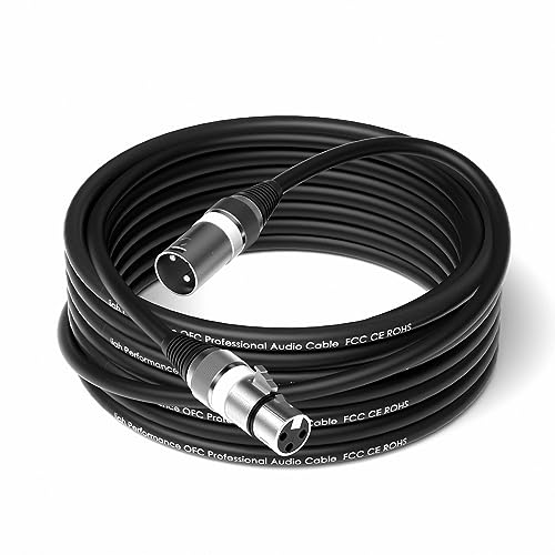 Wrugste XLR Kabel Premium Symmetrisches XLR Mikrofonkabel,10M 1Stück 3-Pin XLR Stecker auf Buchse DMX Mikrofonkabel für Studioaufnahmen und Live-Produktion von Wrugste