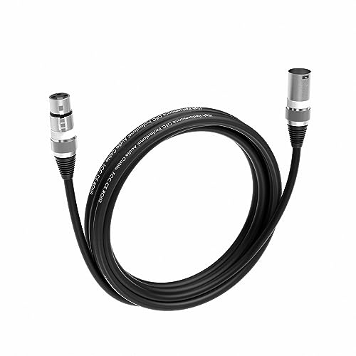 Wrugste XLR Kabel Premium Symmetrisches XLR Mikrofonkabel,3M 1Stück 3-Pin XLR Stecker auf Buchse DMX Mikrofonkabel für Studioaufnahmen und Live-Produktion von Wrugste