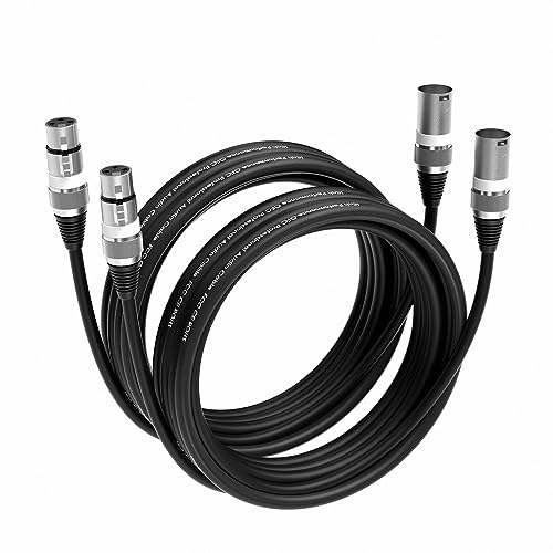 Wrugste XLR Kabel Premium Symmetrisches XLR Mikrofonkabel,5M 2Stück 3-Pin XLR Stecker auf Buchse DMX Mikrofonkabel für Studioaufnahmen und Live-Produktion von Wrugste