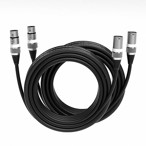 Wrugste XLR Kabel Premium Symmetrisches XLR Mikrofonkabel,7.5M 2Stück 3-Pin XLR Stecker auf Buchse DMX Mikrofonkabel für Studioaufnahmen und Live-Produktion von Wrugste