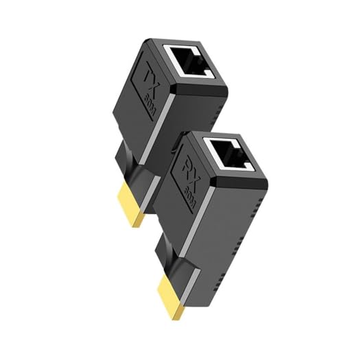 Wsdsgz HDTV Zu RJ45-Video Extender Der Eine Auflösung Von 1080P Für Signalstabilität Über Große Entfernungen Bis Zu 60 M Videoübertragung Unterstützt von Wsdsgz