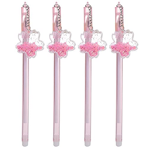 4pcs Anhänger Kirschblütengel Stifte Pailletten 0,5 Mm Schwarzer Tintennadelgel Stifte Kawaii Stationery School Vorräte von Wudaizhi