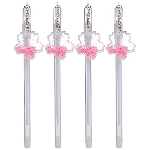 4pcs Anhänger Kirschblütengel Stifte Pailletten 0,5 Mm Schwarzer Tintennadelgel Stifte Kawaii Stationery School Vorräte von Wudaizhi