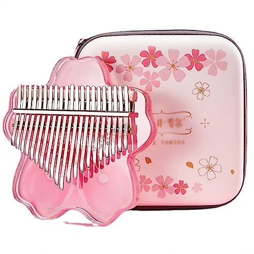 Nettes Daumen Klavier Kalimba 17 Key Pink Cherry Blossom Form Transparenter Mini -finger Klavier Kalimba Instrument Für Kinder Weihnachtsgeschenkideen von Wudaizhi