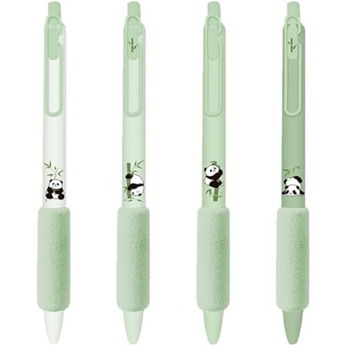 Wudaizhi 4 Pcs Gel -tintenstifte Cartoon Panda Gel -stift, Einziehbare Stifte, Niedlicher Tierstift, 0,5 -mm -kugelschulenbetriebsschule Vorräte von Wudaizhi