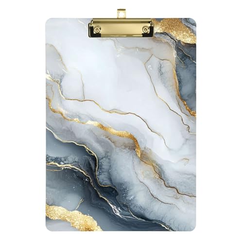 Marmor-Klemmbrett aus Acryl, A4, 31,8 x 22,9 cm, Metall-Klemmbretter mit flachem Profil-Clip für Beobachtungsrecorder, Apotheke, Silber-Weiß Marmor-Klemmbrett aus Acryl, A4, 31,8 x 22,9 cm, Metall-Klemmbretter mit flachem Profil-Clip für Beobachtungsrecorder, Apotheke, Silber-Weiß von Wudan