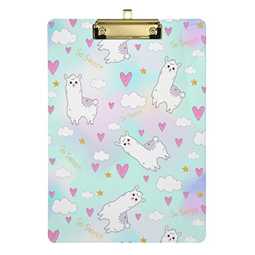 Niedlicher Lama-Stern, Kawaii-Herzen, Wolke, A4, 31,8 x 22,9 cm, mit Metallclip, PVC-Klemmbretter für Studenten, Kinder, Büro, Aktenordner, Krankenschwestern, Outdoor-Skizzieren Niedlicher Lama-Stern, Kawaii-Herzen, Wolke, A4, 31,8 x 22,9 cm, mit Metallclip, PVC-Klemmbretter für Studenten, Kinder, Büro, Aktenordner, Krankenschwestern, Outdoor-Skizzieren von Wudan