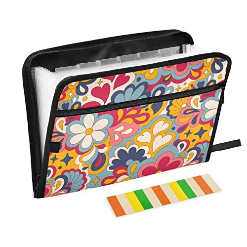Retro Groovy Fächermappe im 60er-/70er-Jahre-Stil, 13 Taschen, A4-Papier-Dokumenten-Organizer, Ordner mit Reißverschluss, für Firma, Büro, Lehrer, Studenten, Bibliothekar, Geschenke Retro Groovy Fächermappe im 60er-/70er-Jahre-Stil, 13 Taschen, A4-Papier-Dokumenten-Organizer, Ordner mit Reißverschluss, für Firma, Büro, Lehrer, Studenten, Bibliothekar, Geschenke von Wudan