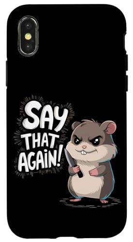 Hamster Wut Lustiger Humor Hülle für iPhone X/XS Hamster Wut Lustiger Humor Hülle für iPhone X/XS von Wütendes Geschenk Nagetier Sarkastisches Meme