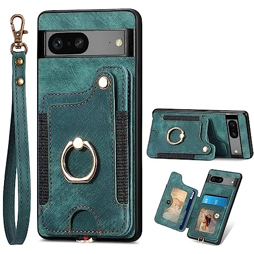 Google Pixel 6A Hülle RFID-Blockierung mit Ringhalter 360 Grad Rotation Ständer Handy Wallet Case für Männer Frauen Mädchen mit 5 Kartenhalter Slots Stoßfeste Abdeckung für Google Pixel 6A, Grün Google Pixel 6A Hülle RFID-Blockierung mit Ringhalter 360 Grad Rotation Ständer Handy Wallet Case für Männer Frauen Mädchen mit 5 Kartenhalter Slots Stoßfeste Abdeckung für Google Pixel 6A, Grün von Wuhaizher