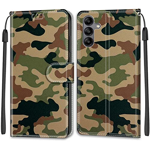 Samsung A34 5G Hülle Stoßfest, Samsung A34 5G Handyhülle Leder Brieftasche Book Flip Cases mit Magnetständer View Card Holder Protector Cover für Samsung Galaxy A34 5G, Camouflage Samsung A34 5G Hülle Stoßfest, Samsung A34 5G Handyhülle Leder Brieftasche Book Flip Cases mit Magnetständer View Card Holder Protector Cover für Samsung Galaxy A34 5G, Camouflage von Wuhaizher