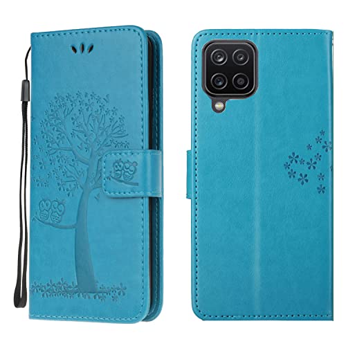 Samsung Galaxy A12 Hülle Leder Wallet Flip Folio Magnetverschluss Ständer View Bookstyle Case für Samsung Galaxy A12 Phone Case Cover Stoßfest Niedlich Eule & Baum Muster Blau Samsung Galaxy A12 Hülle Leder Wallet Flip Folio Magnetverschluss Ständer View Bookstyle Case für Samsung Galaxy A12 Phone Case Cover Stoßfest Niedlich Eule & Baum Muster Blau von Wuhaizher