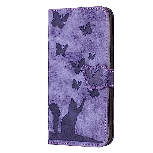 Samsung Galaxy S24 Hülle Schmetterling Katze Stoßfest PU Leder Brieftasche Handyhülle für Mädchen mit Kartenhalter Klappständer Magnetisch Kratzfest Schützen Flip Cover für Samsung Galaxy S24 Lila Samsung Galaxy S24 Hülle Schmetterling Katze Stoßfest PU Leder Brieftasche Handyhülle für Mädchen mit Kartenhalter Klappständer Magnetisch Kratzfest Schützen Flip Cover für Samsung Galaxy S24 Lila von Wuhaizher