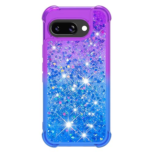 Wuhaizher Schutzhülle für Google Pixel 9A, Glitzer, 3D, niedlich, glitzernd, Treibsand, fließende Flüssigkeit, transparent, TPU, Gel, Silikon, stoßfest, für Google Pixel 9A, Violett und Blau Wuhaizher Schutzhülle für Google Pixel 9A, Glitzer, 3D, niedlich, glitzernd, Treibsand, fließende Flüssigkeit, transparent, TPU, Gel, Silikon, stoßfest, für Google Pixel 9A, Violett und Blau von Wuhaizher