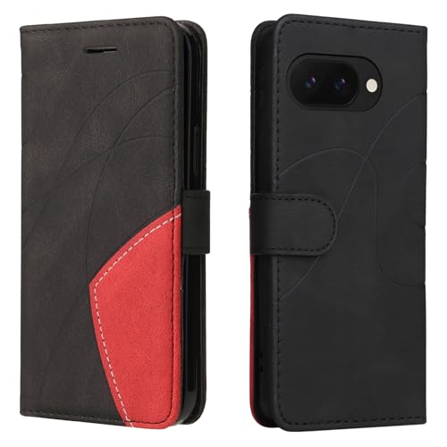 Wuhaizher Schutzhülle für Google Pixel 9A, geometrisch, stoßfest, Brieftaschenformat, Leder, mit Kartenfächern, klappbarem Ständer, magnetisch, kratzfest, schützende Klapphülle für Google Pixel 9A von Wuhaizher