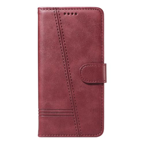 Wuhaizher Schutzhülle für Motorola E15 Moto G05, stoßfest, Leder, Brieftaschenhülle mit Kartenfächern, magnetisch, Klappetui, Ständer, Bookstyle, Handyhülle für Motorola Moto E15/G05, Weinrot Wuhaizher Schutzhülle für Motorola E15 Moto G05, stoßfest, Leder, Brieftaschenhülle mit Kartenfächern, magnetisch, Klappetui, Ständer, Bookstyle, Handyhülle für Motorola Moto E15/G05, Weinrot von Wuhaizher
