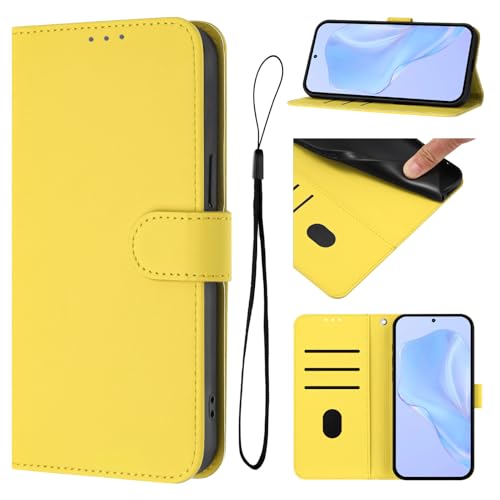 Wuhaizher Schutzhülle für Motorola G35, einfarbig, stoßfest, Folio-Schutzhülle aus Leder, Brieftaschenformat, mit Kartenhalter, Ständer, magnetisch, Silikon, Gelb Wuhaizher Schutzhülle für Motorola G35, einfarbig, stoßfest, Folio-Schutzhülle aus Leder, Brieftaschenformat, mit Kartenhalter, Ständer, magnetisch, Silikon, Gelb von Wuhaizher