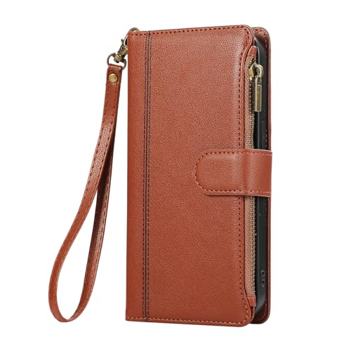 Wuhaizher Schutzhülle für Samsung A16 5G / A16 4G, mit Reißverschluss, stoßfest, Leder, Klappetui, Brieftaschenformat, Standfunktion, Kartenhalter, Silikon, Stoßschutz, Reißverschluss, Braun Wuhaizher Schutzhülle für Samsung A16 5G / A16 4G, mit Reißverschluss, stoßfest, Leder, Klappetui, Brieftaschenformat, Standfunktion, Kartenhalter, Silikon, Stoßschutz, Reißverschluss, Braun von Wuhaizher
