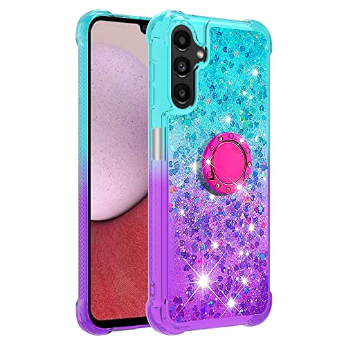 Wuhaizher Schutzhülle für Samsung A16 5G mit Ringständer, niedlicher Glitzer, Treibsand, fließende Flüssigkeit, transparent, TPU-Gel, Silikon, stoßfest, Blau und Violett Wuhaizher Schutzhülle für Samsung A16 5G mit Ringständer, niedlicher Glitzer, Treibsand, fließende Flüssigkeit, transparent, TPU-Gel, Silikon, stoßfest, Blau und Violett von Wuhaizher