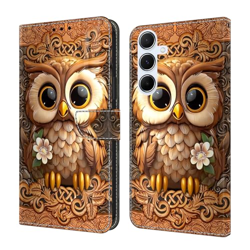 Wuhaizher Schutzhülle für Samsung A25 5G, Brieftasche, stoßfest, Leder-Klapphülle für Kinder, Mädchen, mit Kartenhalter, Ständer, Silikon, Bumper, Handyhülle für Samsung Galaxy A25 5G, Eule Wuhaizher Schutzhülle für Samsung A25 5G, Brieftasche, stoßfest, Leder-Klapphülle für Kinder, Mädchen, mit Kartenhalter, Ständer, Silikon, Bumper, Handyhülle für Samsung Galaxy A25 5G, Eule von Wuhaizher
