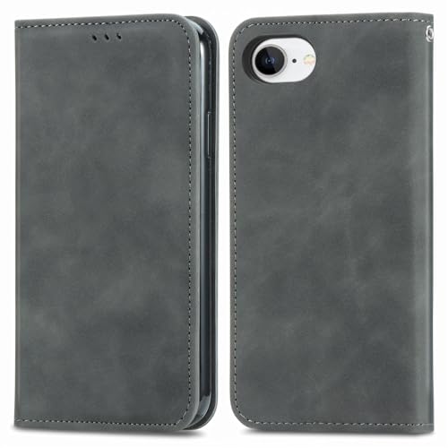 Wuhaizher Schutzhülle für iPhone 16e, Leder, Brieftaschenformat, Klappetui, Standfunktion, vollständiger Schutz, mit Ständer, Kartenfächern, magnetisch, kompatibel mit iPhone 16E 2025, stoßfest, Grau Wuhaizher Schutzhülle für iPhone 16e, Leder, Brieftaschenformat, Klappetui, Standfunktion, vollständiger Schutz, mit Ständer, Kartenfächern, magnetisch, kompatibel mit iPhone 16E 2025, stoßfest, Grau von Wuhaizher