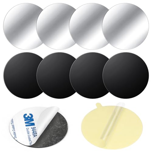 Wukong 8 Stück Metallplatte 40mm Metallplättchen Selbstklebend, für Kfz Magnete Handyhalterung, Handy Metall Platte Selbstklebende Set Kompatibel mit Magnete Handy Halterung für Zubehör Handy von Wukong