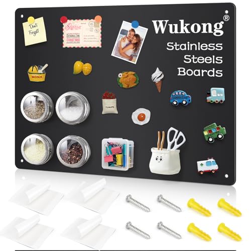 Wukong Magnetwand Magnettafel 42 X 30cm Magnetisches Alurahmen Magnet Aluminiumrahmen Magnetisches Whiteboard kratzfest Edelstahl Selbstklebend für Tafel Büro Küche Kühlschrank (Schwarz) von Wukong