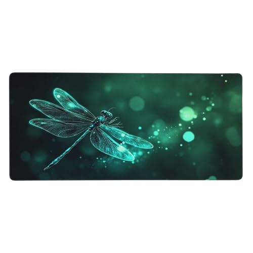 Libelle Gaming Mauspad XXL 800x400x3 mm, Traum Mauspad Groß Vernähte Kanten, Mousepad mit Anti Rutsch Basis und Wasser Resistent Oberfläche, Schreibtisch Unterlage für Tastatur, PC, Laptop-LG751 von Wuleogxi