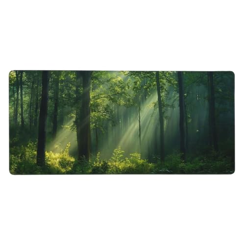 Mauspad Groß Baum, Sonnenlicht Mousepad XXL 600x400x3 mm, Gaming Mauspad mit rutschfeste Gummibasis und Wasser Resistent Oberfläche, Schreibtischunterlage Vernähte Kanten für Büro Home Dekor-LG183 von Wuleogxi