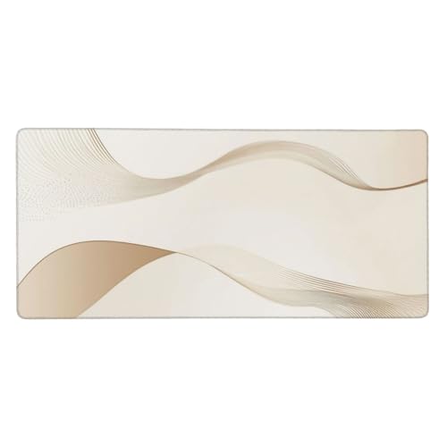 Mauspad Groß Beige, Kunst Mousepad XXL 600x400x3 mm, Gaming Mauspad mit rutschfeste Gummibasis und Wasser Resistent Oberfläche, Schreibtischunterlage Vernähte Kanten für Büro und Home Dekor-LG933 von Wuleogxi