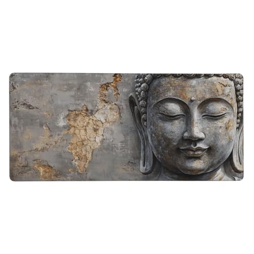 Retro Mauspad XXL Gaming 700x400x3 mm, Mauspad Groß Buddha Mousepad mit Anti Rutsch Basis und Wasser Resistent Oberfläche, Verbesserung Präzision und Geschwindigkeit der Büroarbeit, Desk Mat-LG188 von Wuleogxi