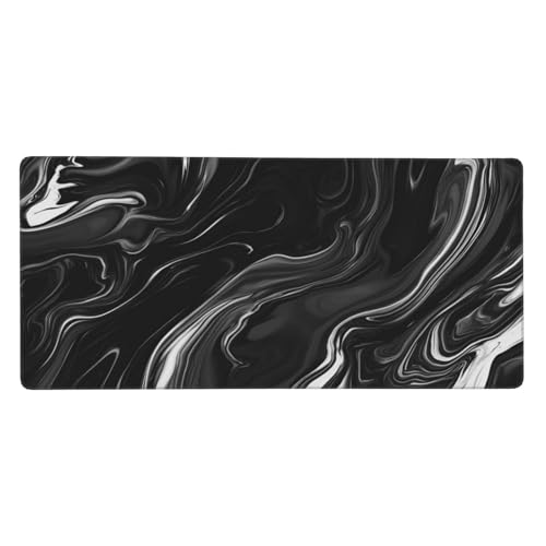 Schwarz und Weiß Mauspad XXL Gaming 700x400x3 mm, Mauspad Groß Kunst Mousepad mit Anti Rutsch Basis und Wasser Resistent Weiche Oberfläche, Verbesserung Geschwindigkeit der Büroarbeit, Desk Mat-LG983 von Wuleogxi