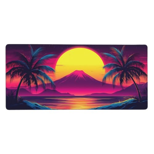 Sonnenuntergang Mauspad XXL Gaming 600x400x3 mm,Mauspad Groß Schneeberg Mousepad mit Anti Rutsch Basis Resistent Weiche Oberfläche,Verbesserung Geschwindigkeit der Büroarbeit,Desk Mat Deko-L817 von Wuleogxi