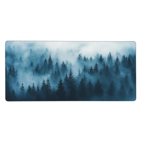 Wald Mauspad XXL Gaming 700x400x3 mm, Mauspad Groß Nebel Mousepad mit Anti Rutsch Basis und Wasser Resistent Oberfläche, Verbesserung Präzision und Geschwindigkeit der Büroarbeit, Desk Mat-LG725 von Wuleogxi
