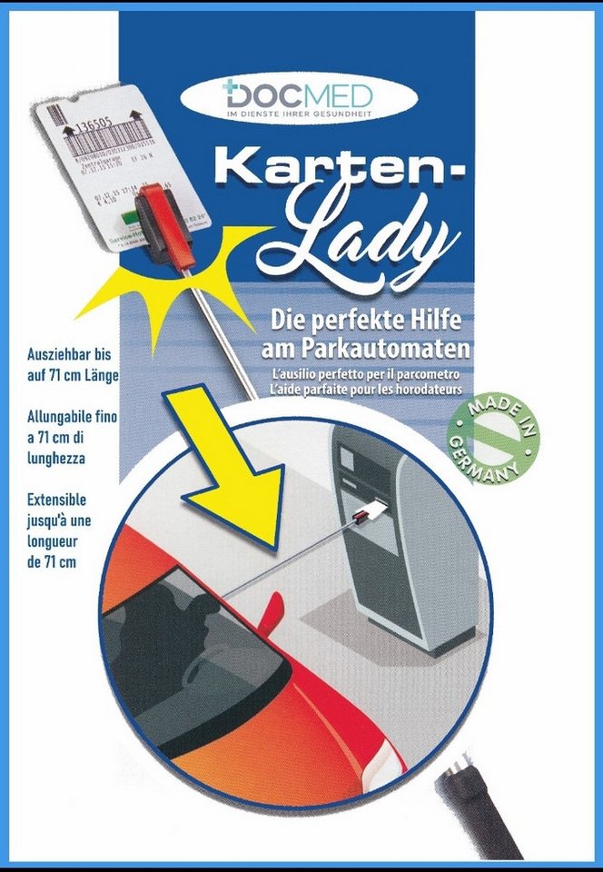 DocMed Das Original: Kartenlady Parktickethalter Made in Germany Halterung, (getestet von VOX "Hot oder Schrott", 2-tlg., Bestehend aus Kartenlady und passender Halterung, Alltagshelfer, Geschenk) von DocMed