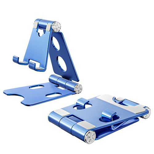 Wurycia Handy Ständer, Handy Halterung für Tisch aus Vollaluminium für iPhone/Samsung/Huawei/Xiaomi/Oneplus (Blau) von Wurycia