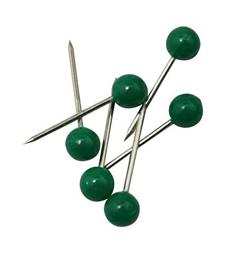 Wuuuycoky 4 mm Durchmesser kleiner runder Kopf Pin Pins Pins Pins Pins Pins Tacks Farbe optional Green,200 Pcs von Wuuycoky