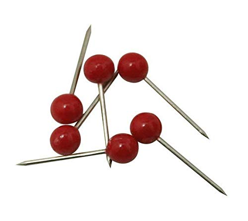 Wuuuycoky 4 mm Durchmesser kleiner runder Kopf Pin Pins Pins Pins Pins Pins Tacks Farbe optional Red,200 Pcs von Wuuycoky