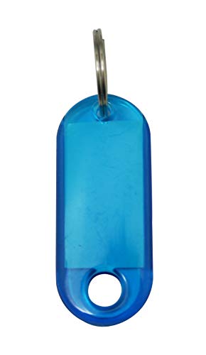 Wuuycoky Ausweis-Etiketten mit Etiketten-Fenster-Ringhalter, wasserdicht, Farbe transparent blau, 80 Stück von Wuuycoky