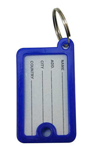 Wuuycoky ID Schlüsselanhänger mit doppelseitigem Etikettenfenster, nicht wasserdicht, Farbe: tiefblau, 50 Stück von Wuuycoky