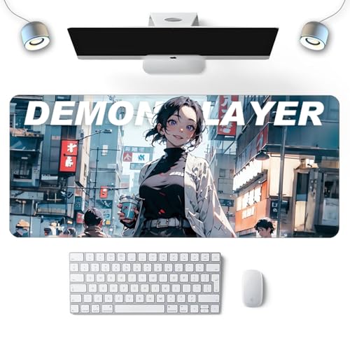 Wuyouni Demon Anime Kochou Shinobu Gaming Mouse Pad XXL (800 x 300 mm), erweiterte große Mausmatte Schreibtisch Pad, genähte Kanten Mousepad, rutschfeste Gummibasis Mousepad von Wuyouni
