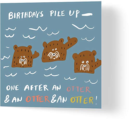 Wuzci Geburtstagskarte "An Otter Birthday", 150 mm Länge x 150 mm Breite von Wuzci