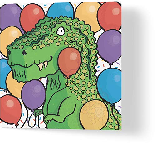 Wuzci Geburtstagskarte BalloonasaurusRex, 150 mm Länge x 150 mm Breite von Wuzci