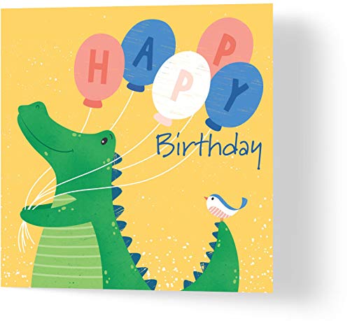 Wuzci Geburtstagskarte Geburtstagskrokodil, 150 mm Länge x 150 mm Breite von Wuzci